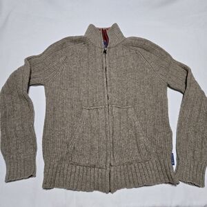 Abercrombie & Fitch Men's Vintage Y2K Zip Up Knit Wool Blend Cardigan Sweater M